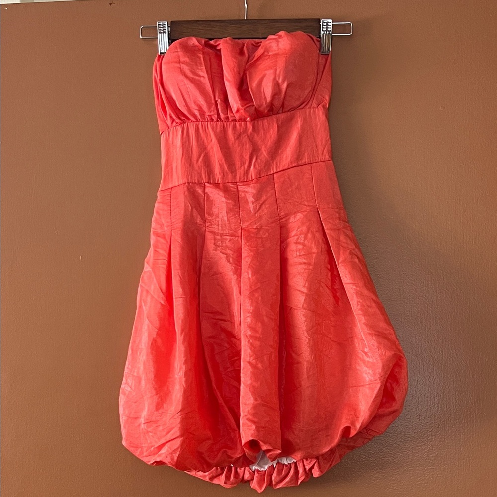 Strapless Coral Dress
